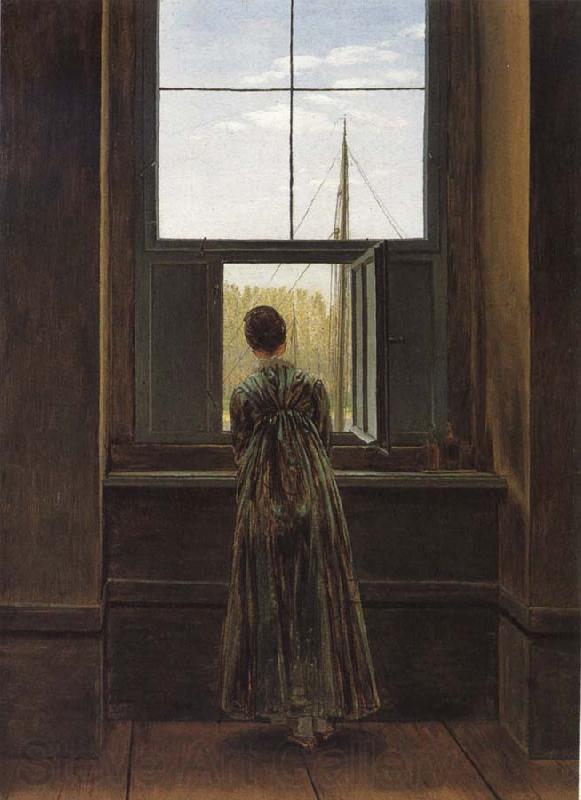 Caspar David Friedrich Woman at a Window Norge oil painting art